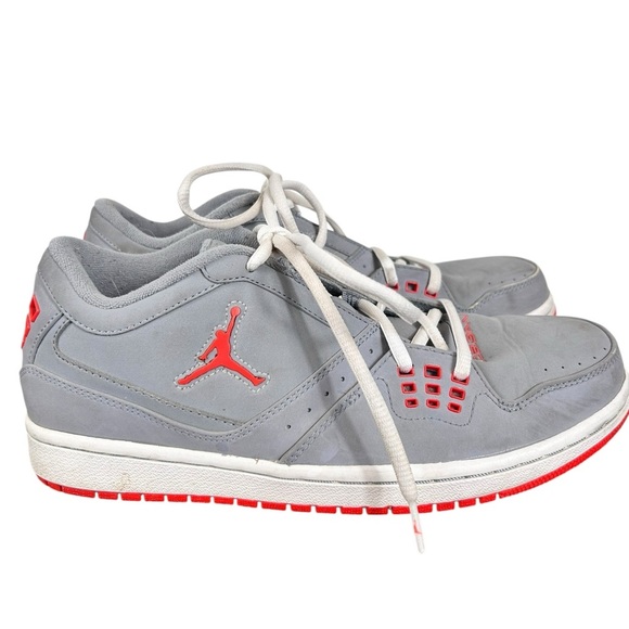 Nike 8.5 Low Air Jordan 1 Flight Athletics Lace Sneakers 350610 Grey, Like NEW - Picture 1 of 10